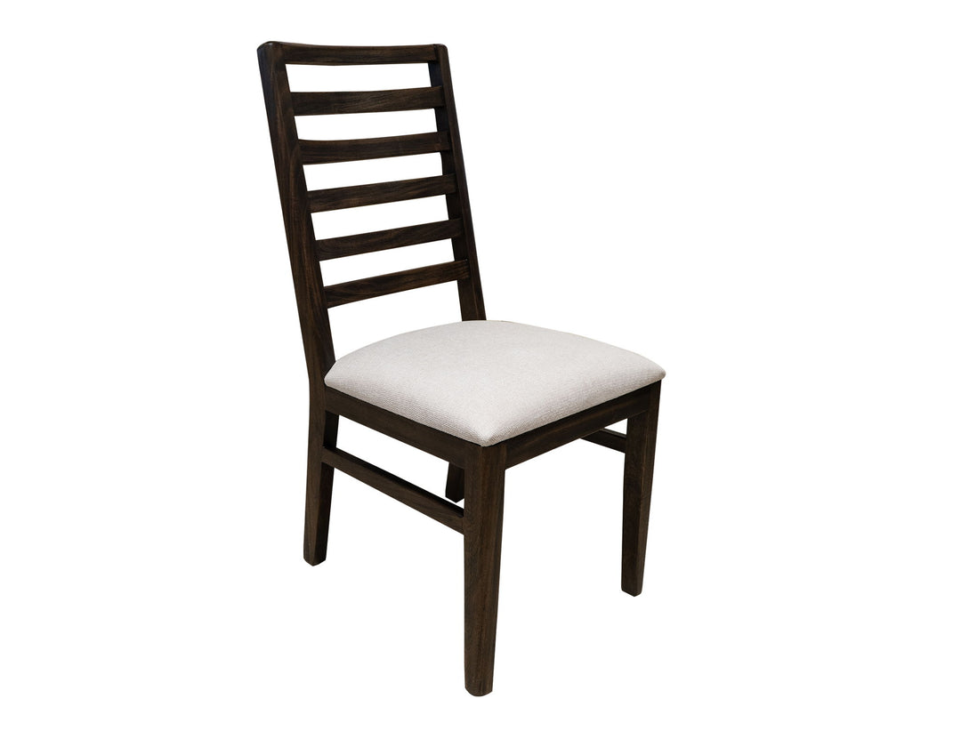 Balam - Silla de madera con asiento tapizado (juego de 2) - Negro petróleo