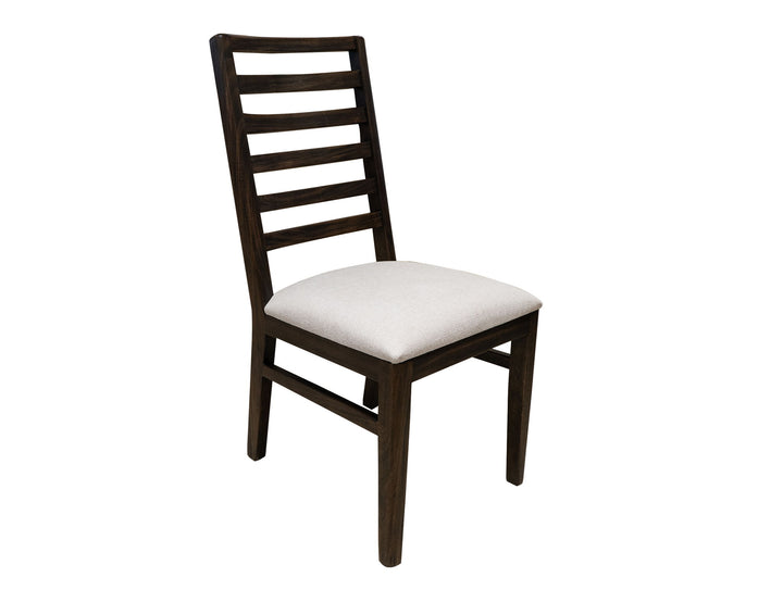 Balam - Silla de madera con asiento tapizado (juego de 2) - Negro petróleo