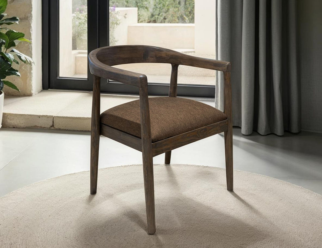 Sillón de madera de teca natural - Roble aserrado en cuartos / Marrón granate