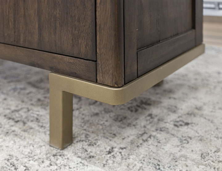 Onix - Mueble de TV de 2 puertas - Marrón caoba