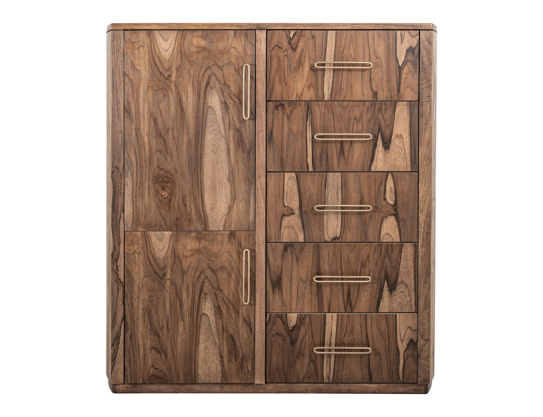 Balam - Gentleman Chest With 5 Drawer & 2 Door - Light Brown