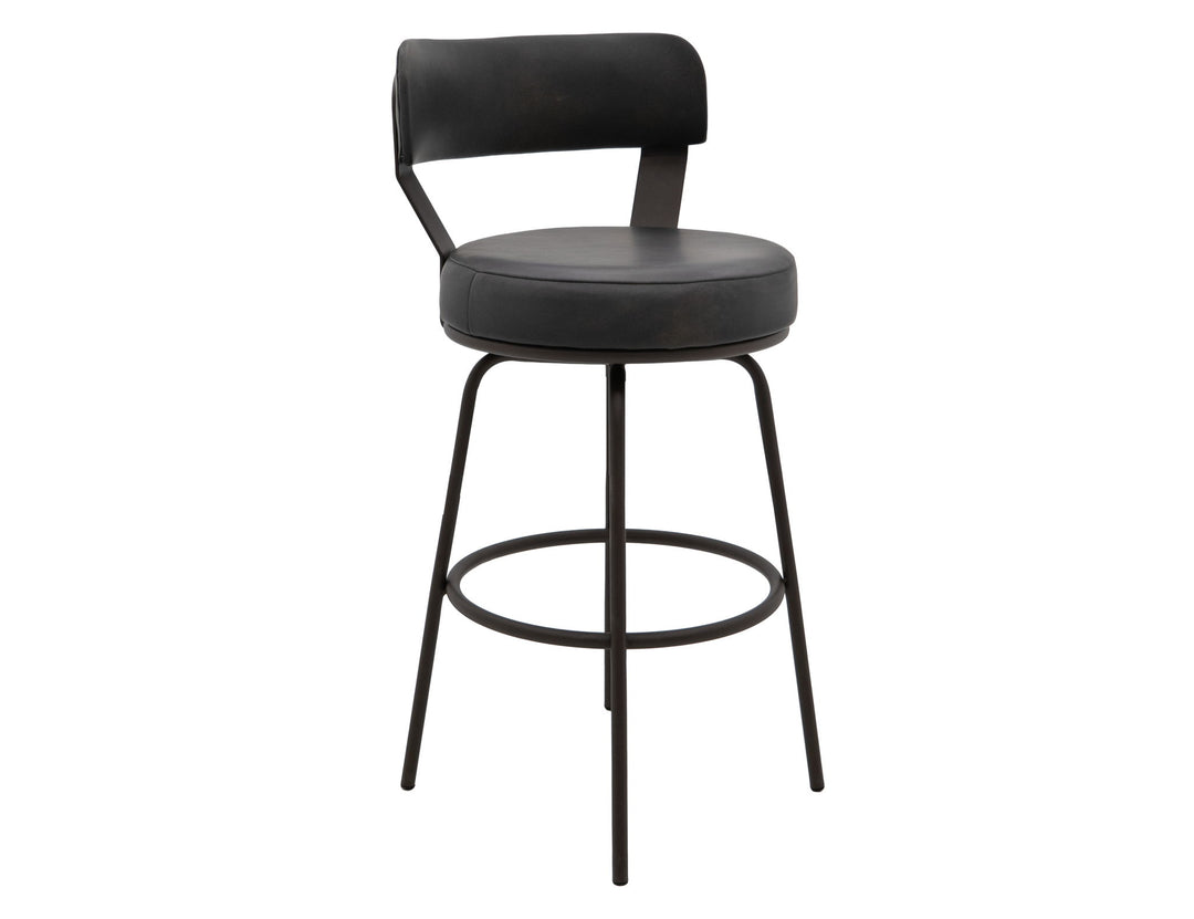 Maison - Taburete de bar tapizado de 61 cm - Negro oscuro