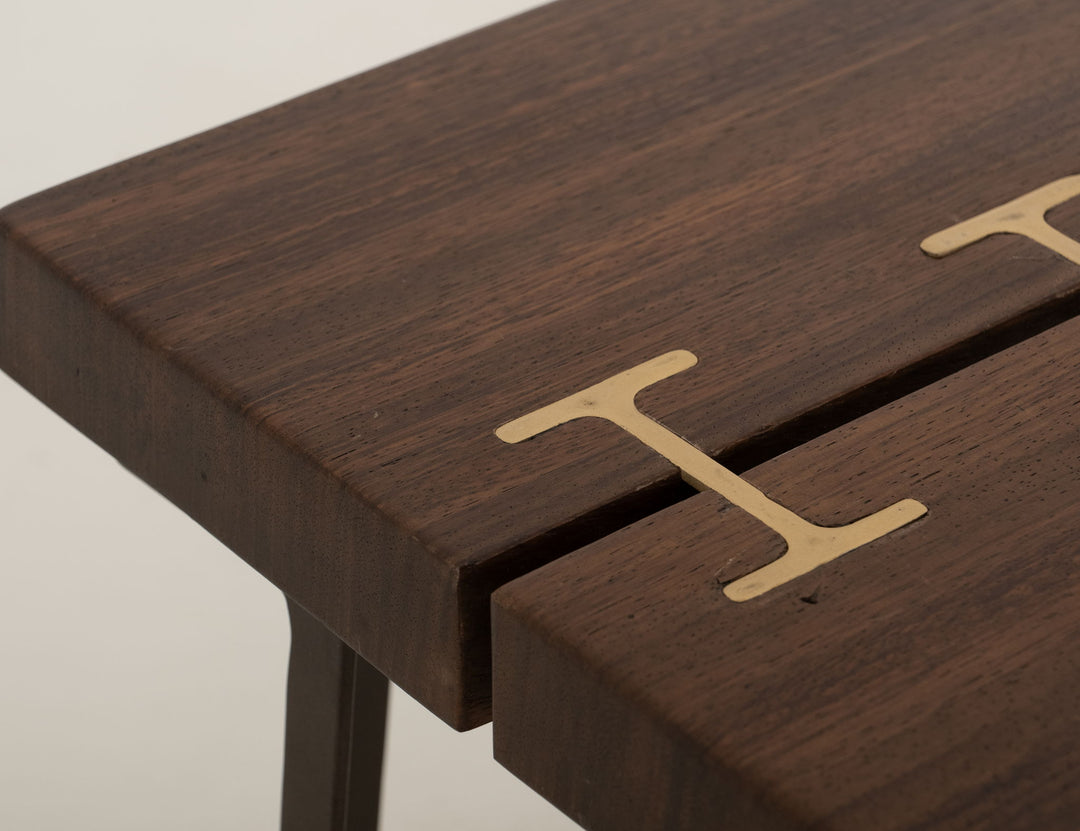 Nogal - Mesa auxiliar - Marrón nogal