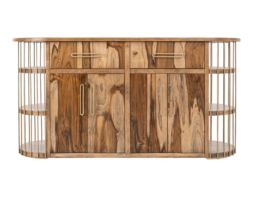 Balam - Kitchen Island With 2 Drawer & 4 Door - Light Brown