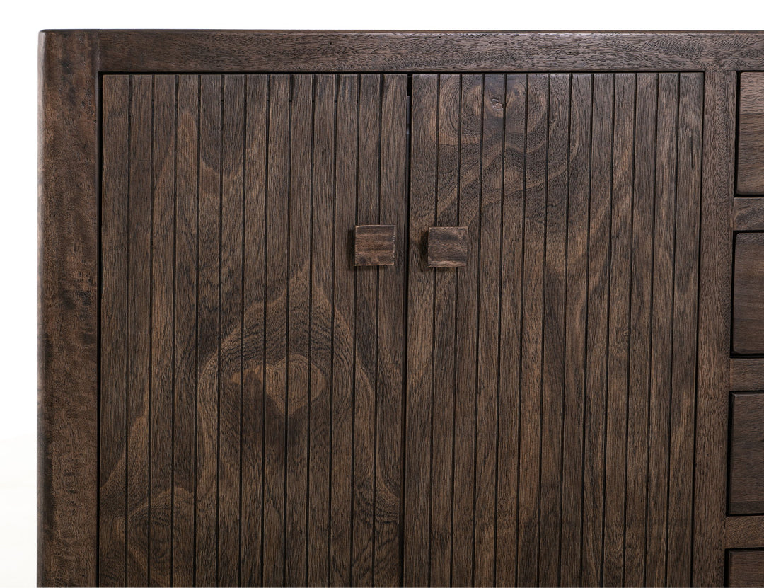 Atenas - Console With 4 Drawer And 2 Doors - Dark Brown