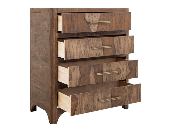 Praga - 4-Drawer Chest - Almond / Barrel Brown
