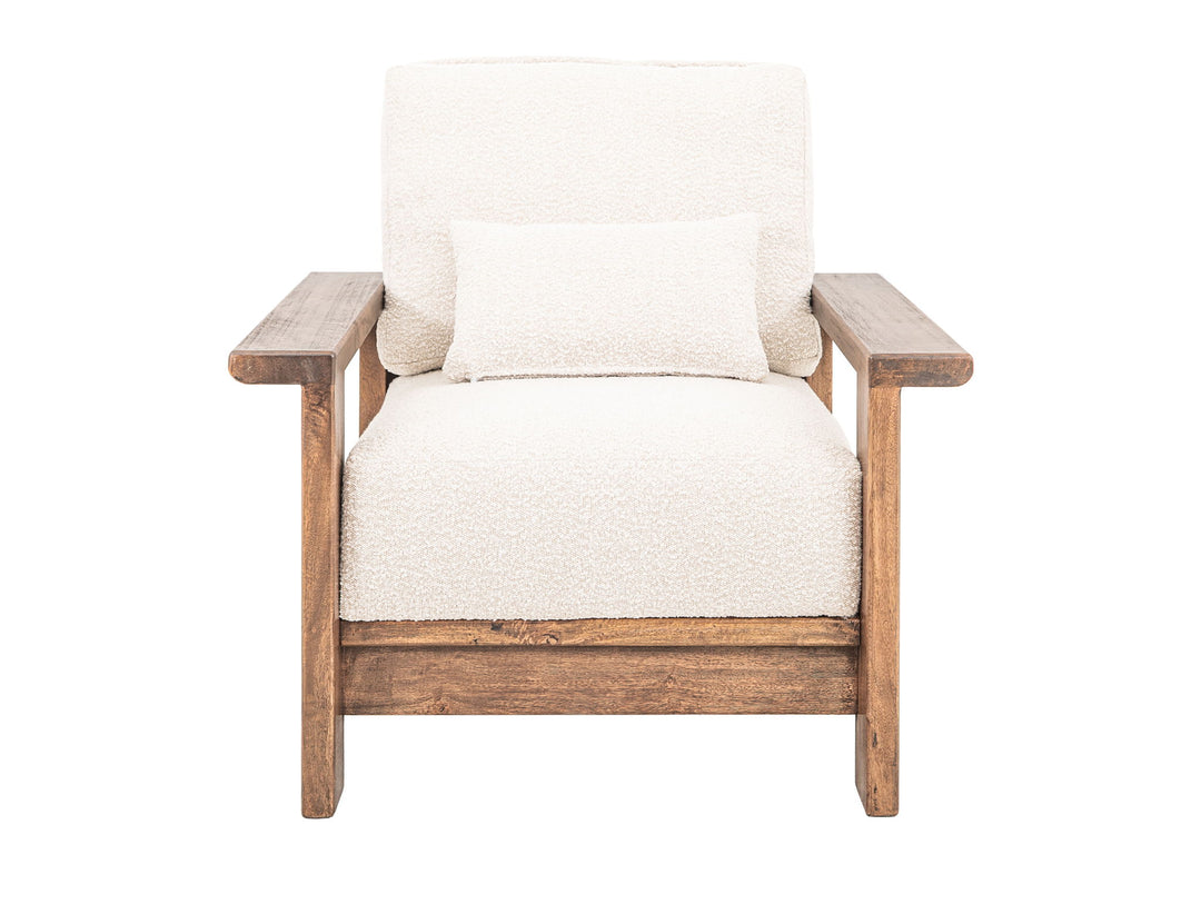 Duna - Armchair - White / Light Brown