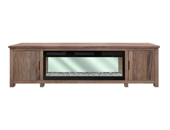 Natural Parota - Electric Fireplace - Brown Cappuccino